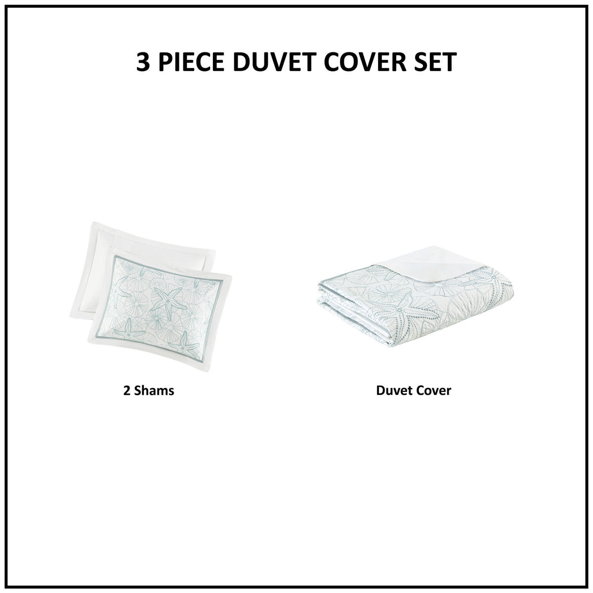 Duvet Cover Mini Set White Full/Queen