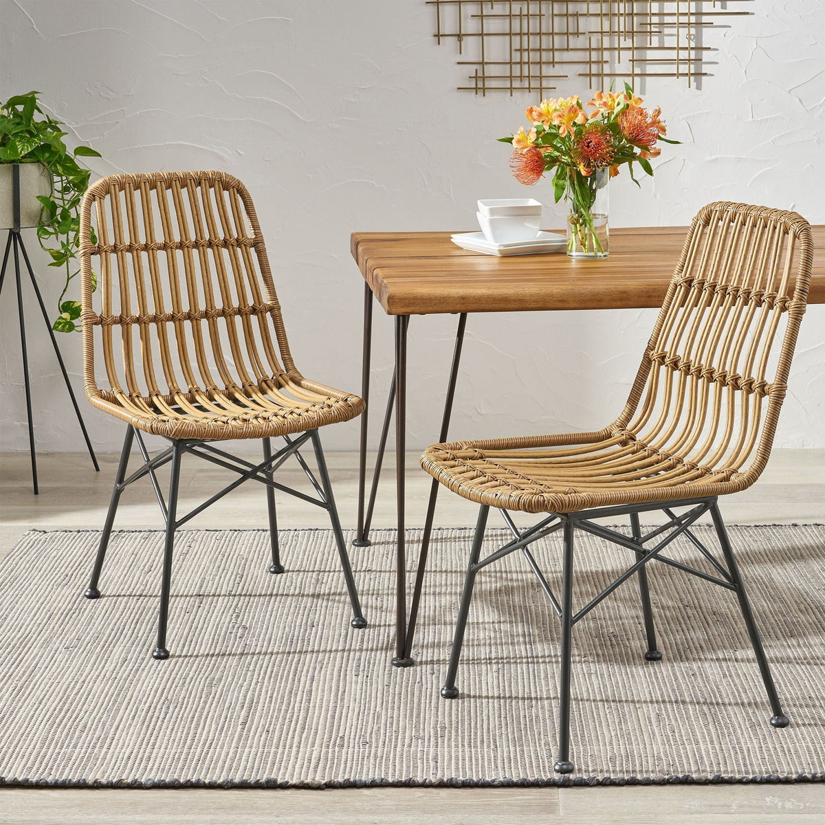 Sawtelle Outdoor Wicker Armless Chair