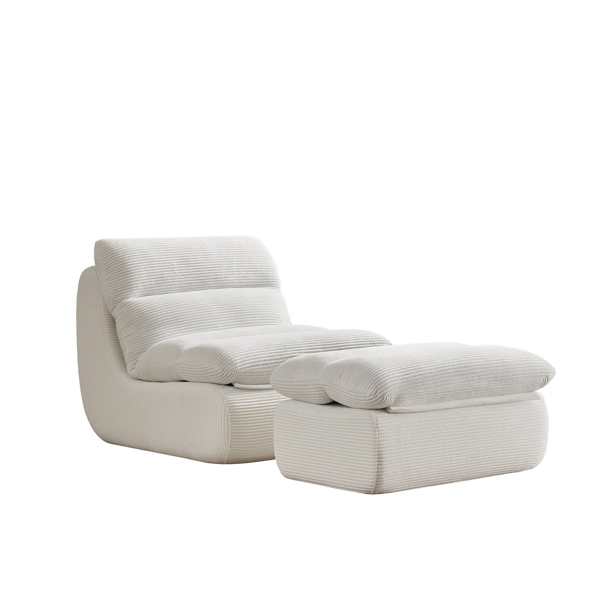 Modern Compressed Lounge Chair with Ottoman