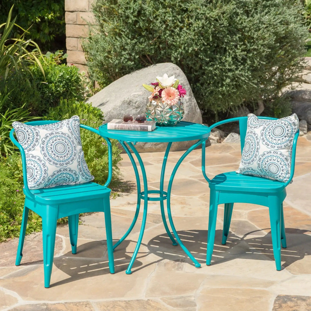Colmar - 3 Piece Metal Outdoor Set