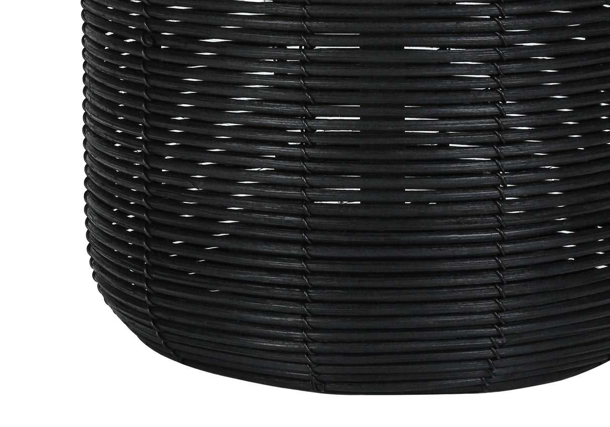 Captions 23" Table Lamp with Rattan Base and Linen Drum Shade