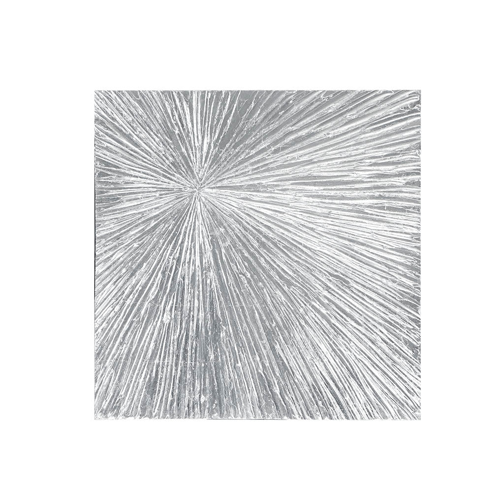 Silver Luster™ — Signature Sunburst Hand-Painted Dimensional Resin Wall Art