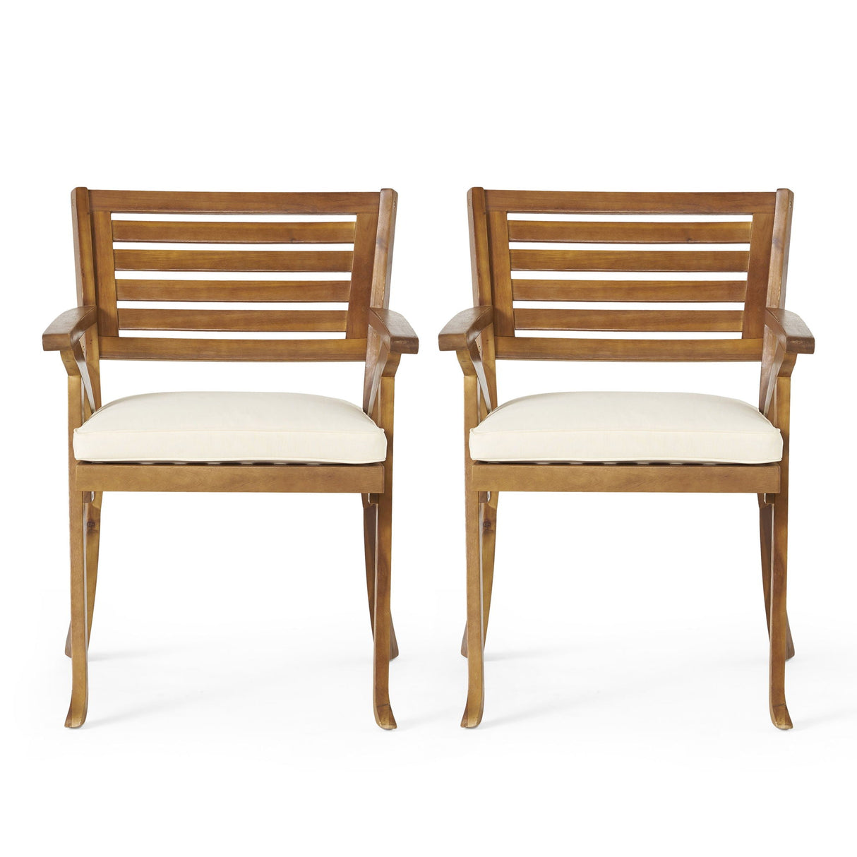 Outdoor Hermosa 5 Piece Wood Dining Set With Cushions - Teak / Beige
