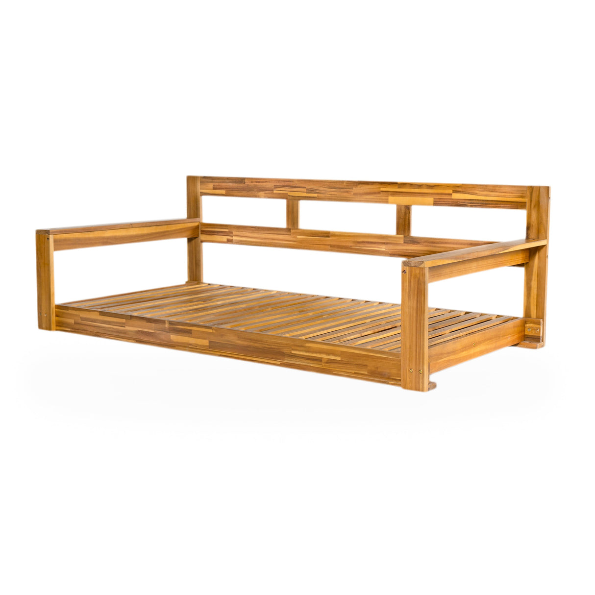 TOPMAX Patio Wooden Twin Size Porch Swing Daybed Frame