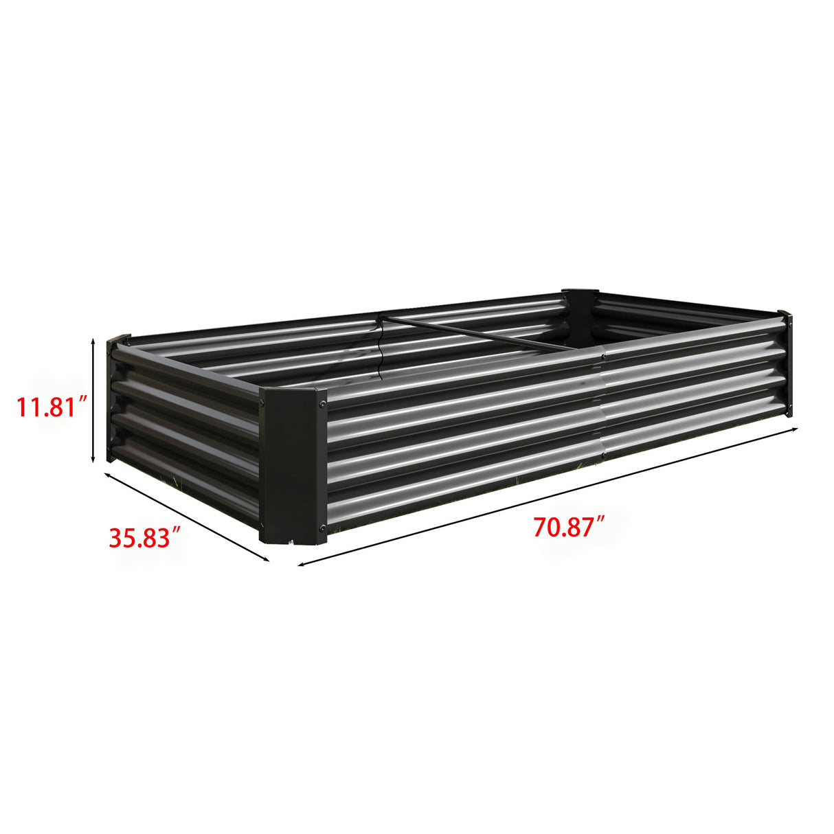 Raised Garden Bed Outdoor 6×3×1ft Metal Raised Rectangle Planter Bed