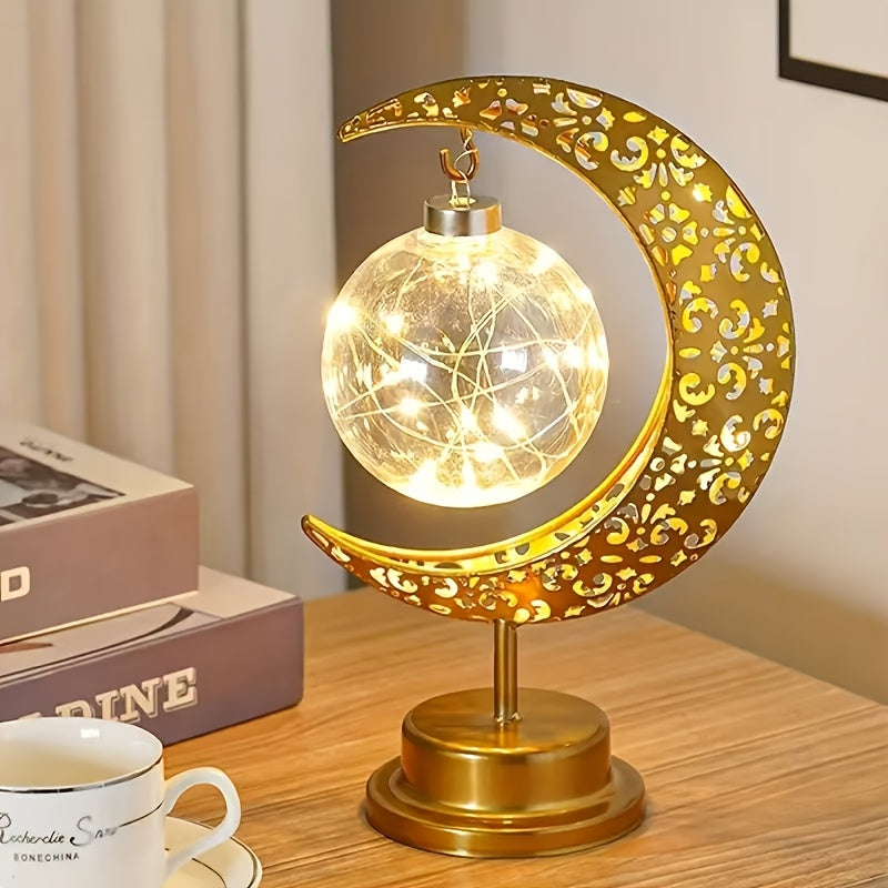 Crescent Moon LED Table Lamp – Festive Decorative Light for Home & Celebration