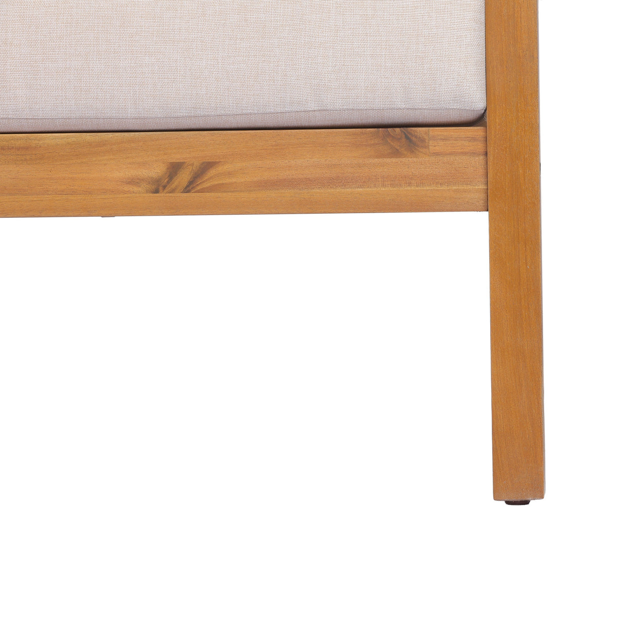 4 Piece Acacia Wood Patio Furniture Set with Soft Cushions