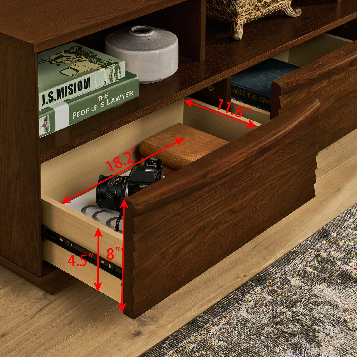 63' Mid-Century Modern TV Stand for TVs up to 75' Walnut