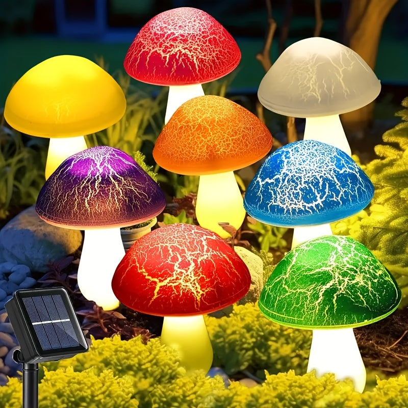 Solar Mushroom Garden Lights Outdoor, 6 LED Decorative Landscape Lights IP65 Waterproof