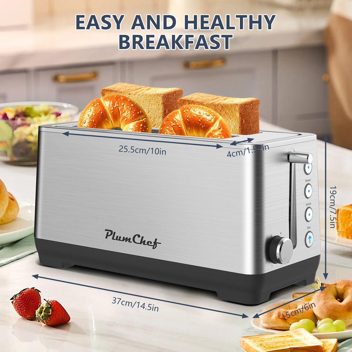 4-Slice Extra Wide Long Slot Toaster