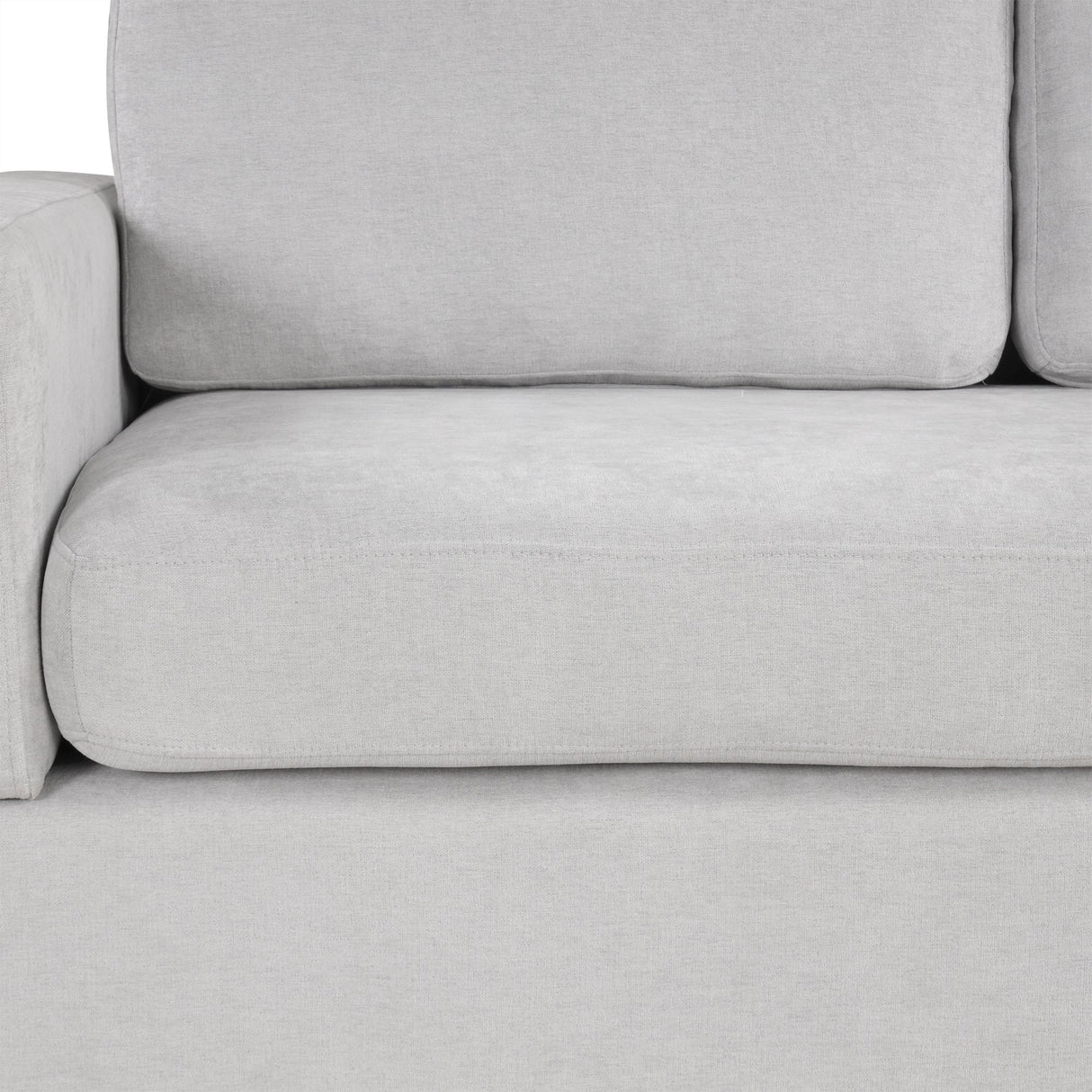 87.4' Sectional Sofa with Reversible Armrests Gray Chenille Upholstery
