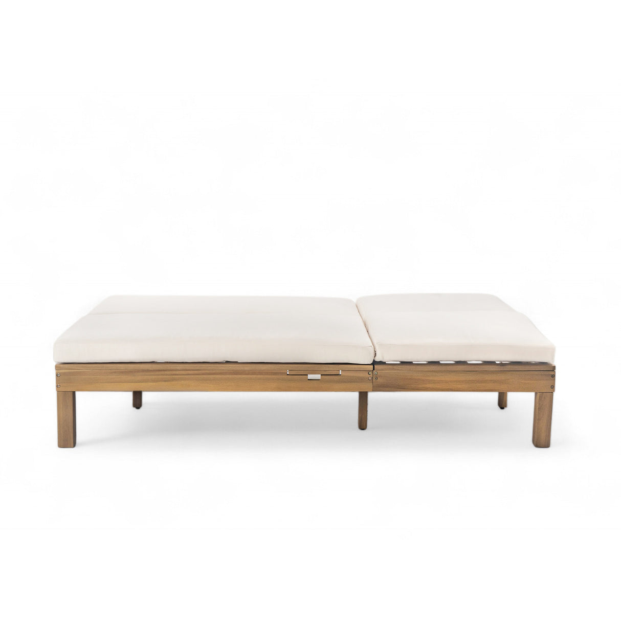 TREXM 5-Position Adjustable Backrest Double Chaise Lounge Outdoor