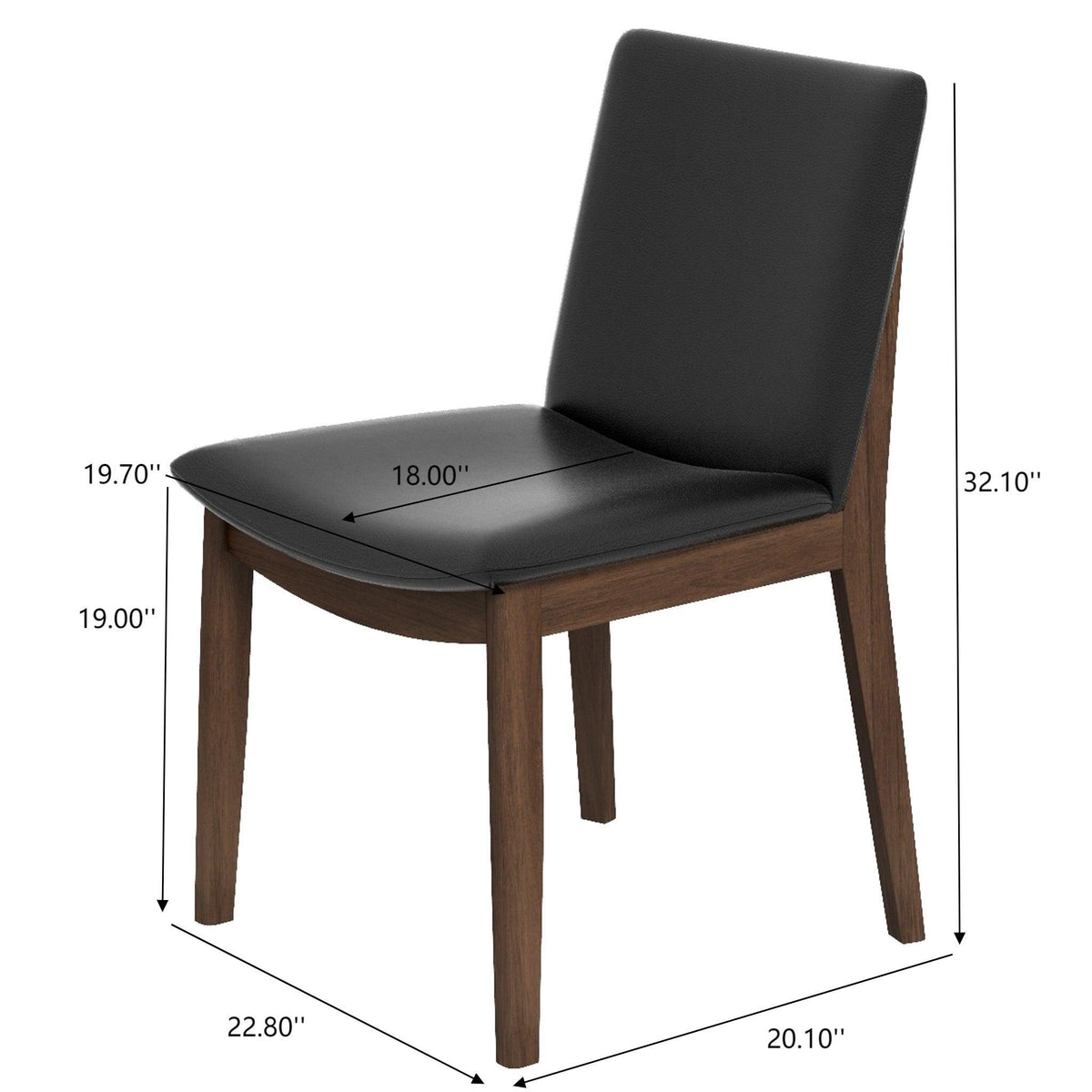 Laura - Mid-Century Modern Solid Wood Dining Chair (Set of 2)