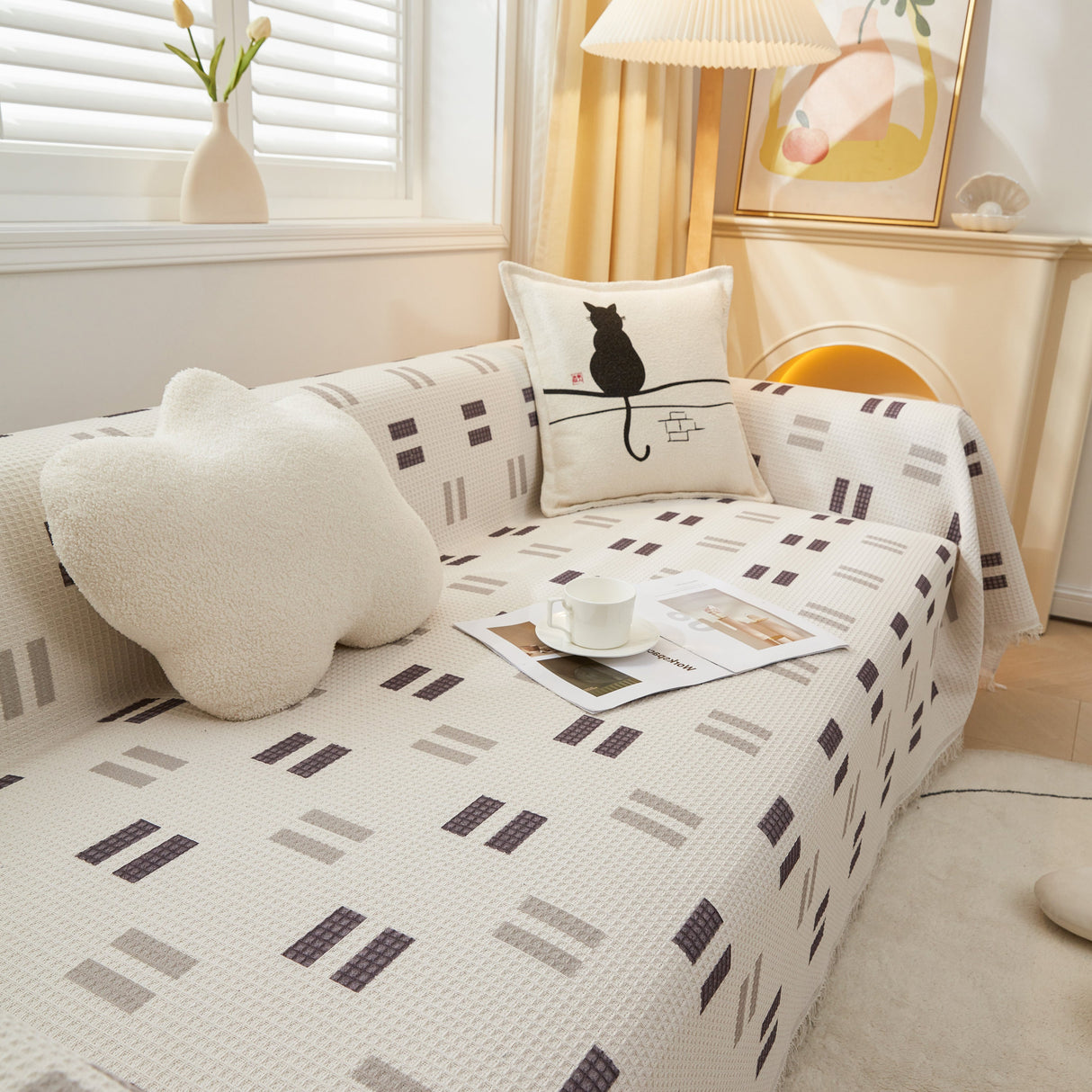High-Quality Fabric Non-Slip Sofa Cover Throw, Throw Blankets for Couch, Furniture Covers for Pets
