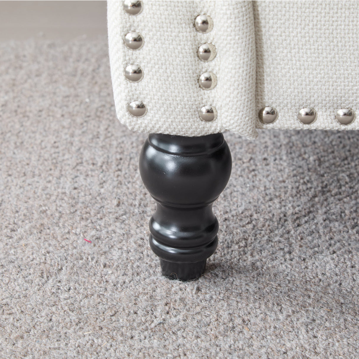 83 Inch Faux Leather Rolled Arm Sofa with Nailhead Trim