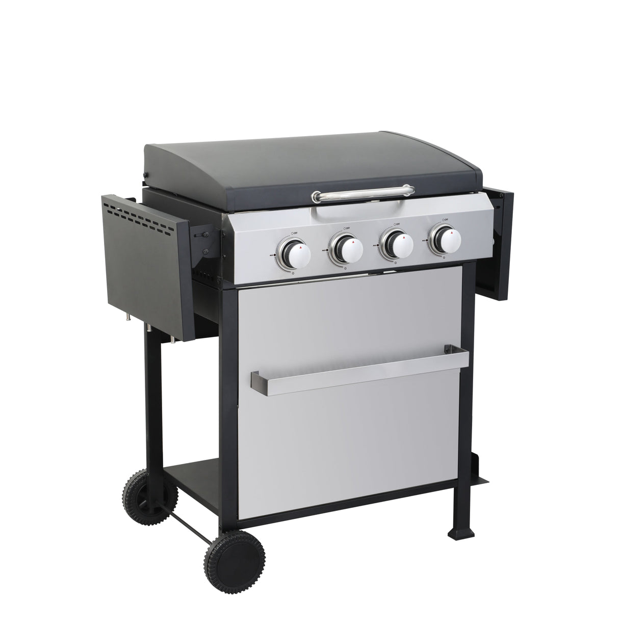 4-Burner Propane Gas BBQ Grill with Stainless Steel Plancha