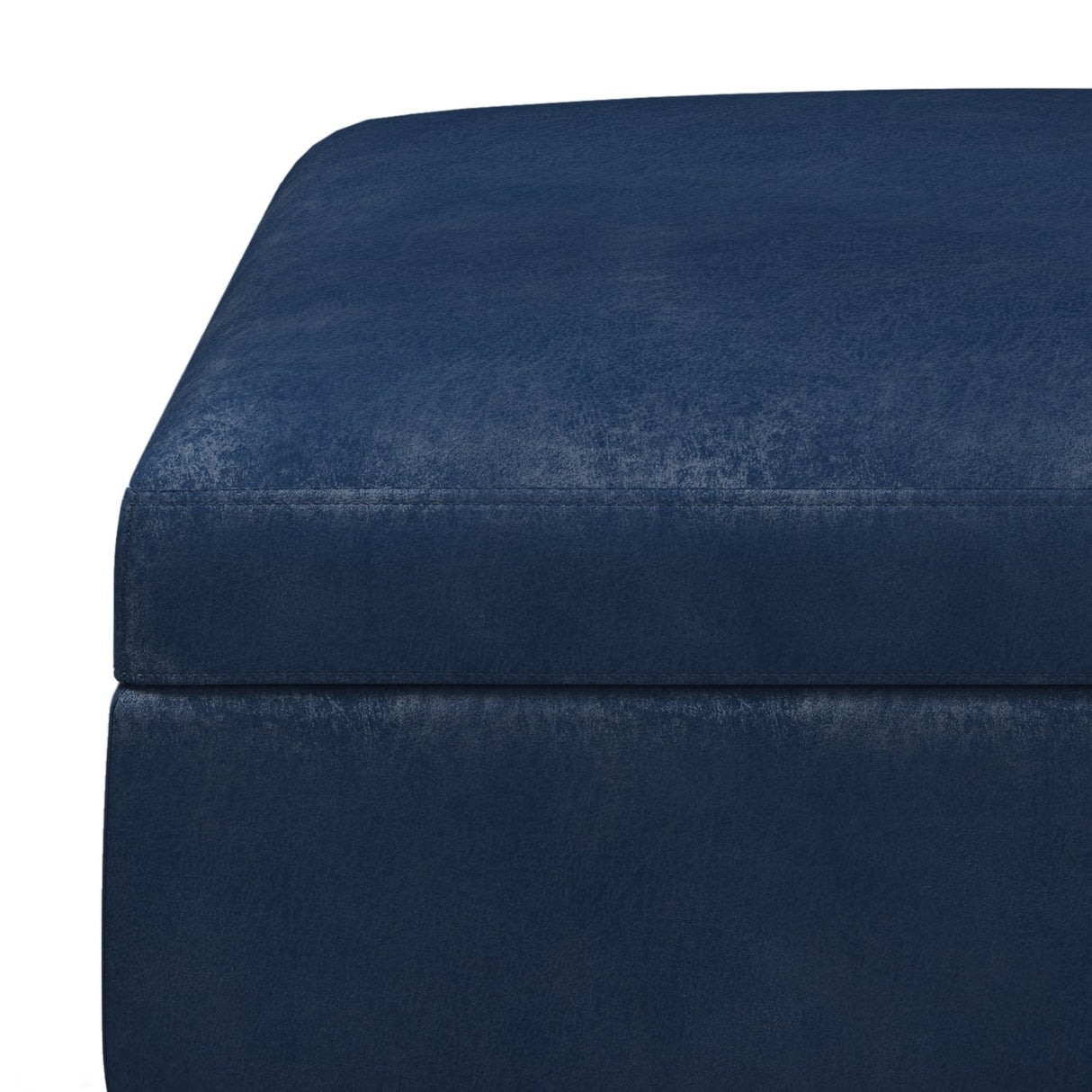 Owen Square Coffee Table Storage Ottoman - Distressed Dark Blue