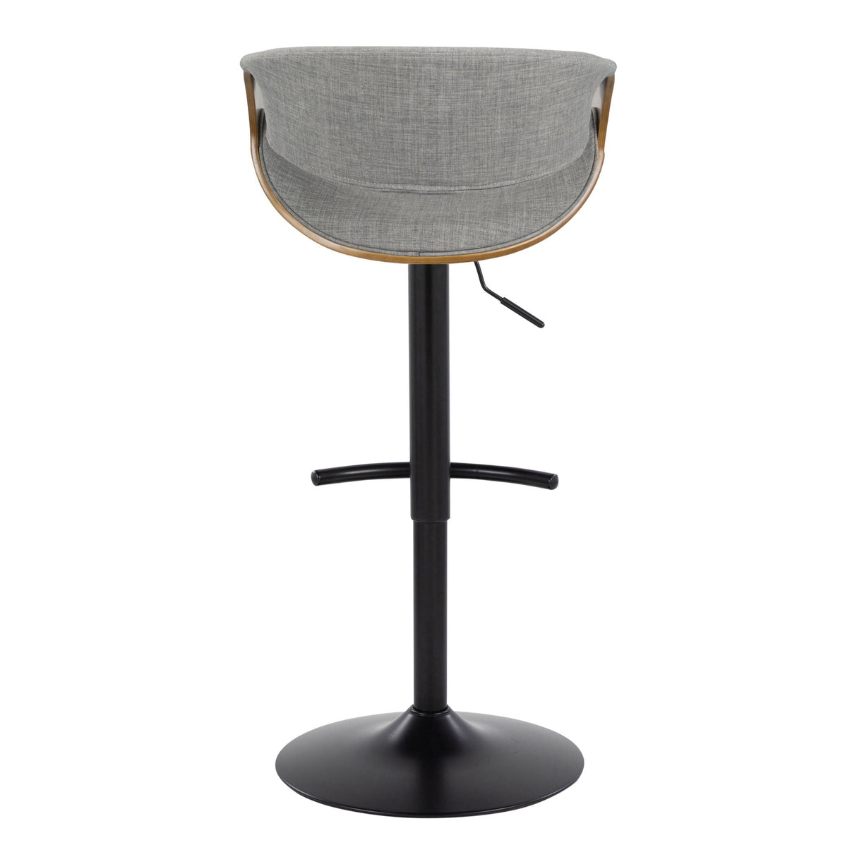Curvo - Mid Century Modern Adjustable Barstool With Swivel & Rounded T Footrest (Set of 2)