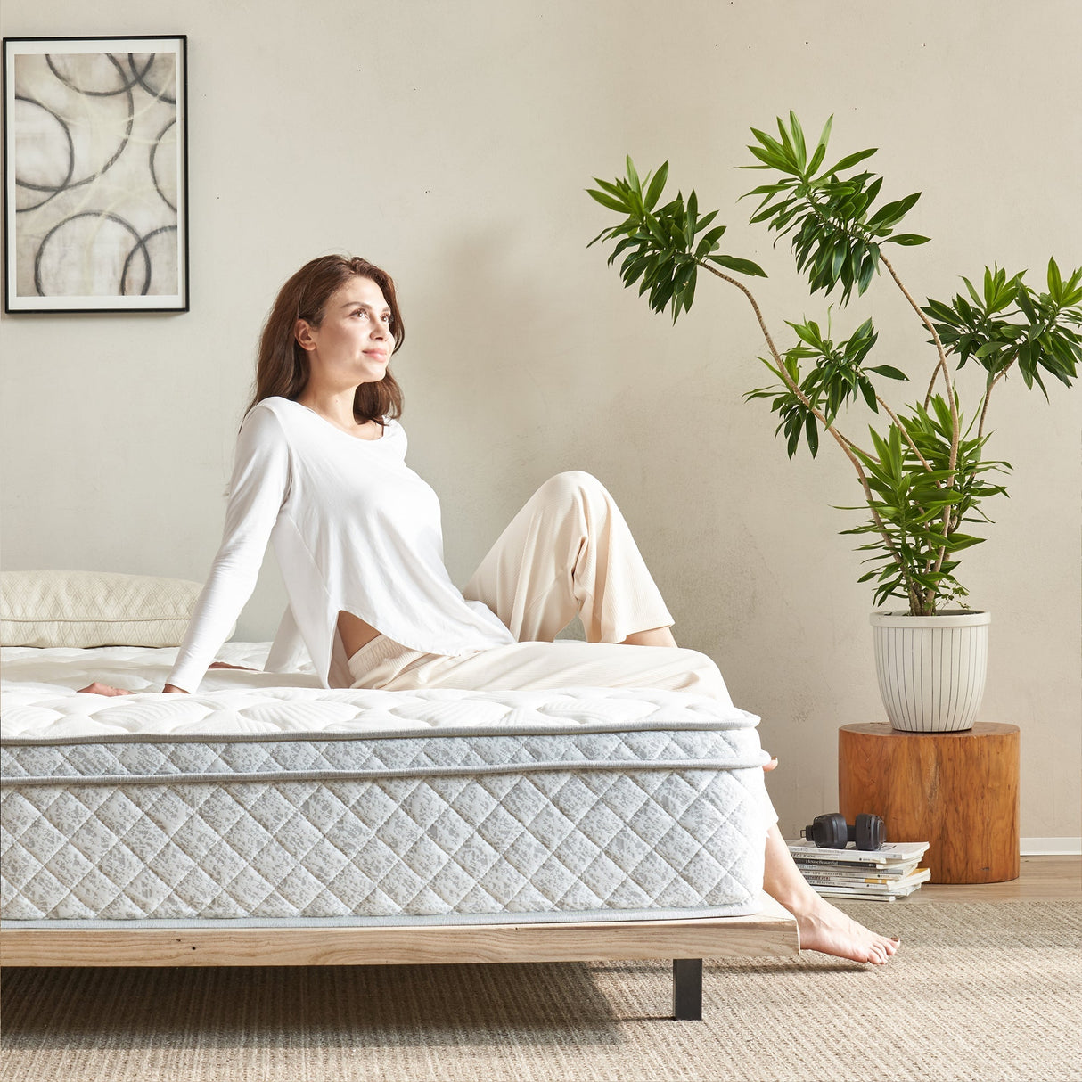 TM Home 12 Inch Hybrid Cooling Memory Foam Mattress