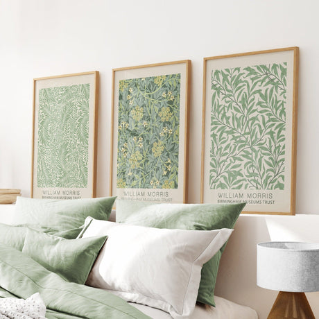 3-Piece-William-Morris-Wall-Art-Set.-Greenery-Exhibition-Style-Wall-Art-Set