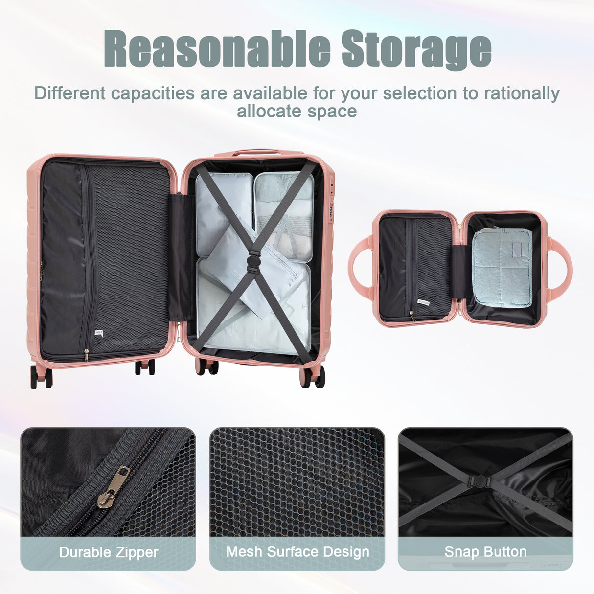2-Piece ABS Spinner Wheel Luggage Set with Combination Lock