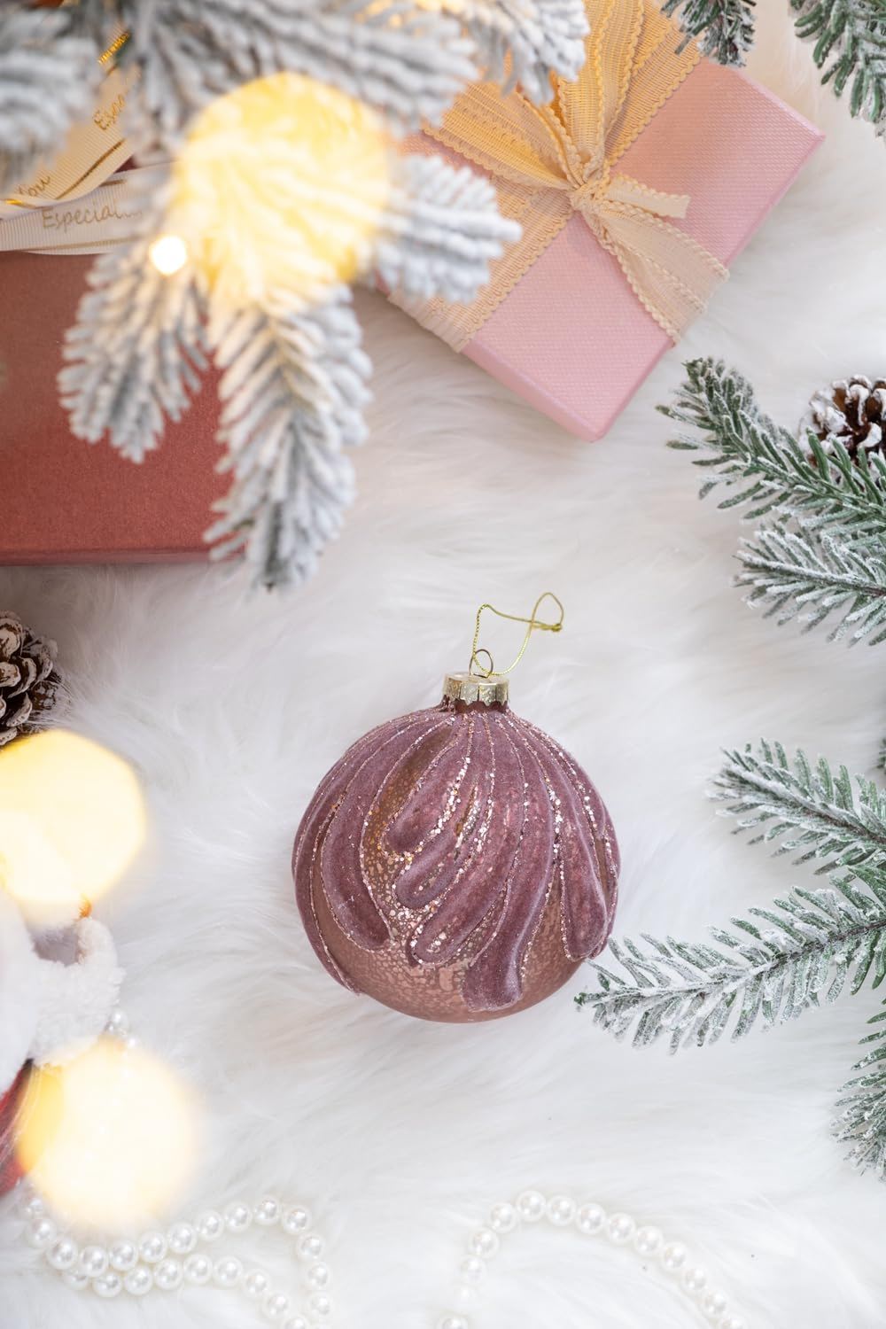 Decorative Hanging Ball Christmas Tree Ornaments For Holiday Party Decorations (Set of 6)