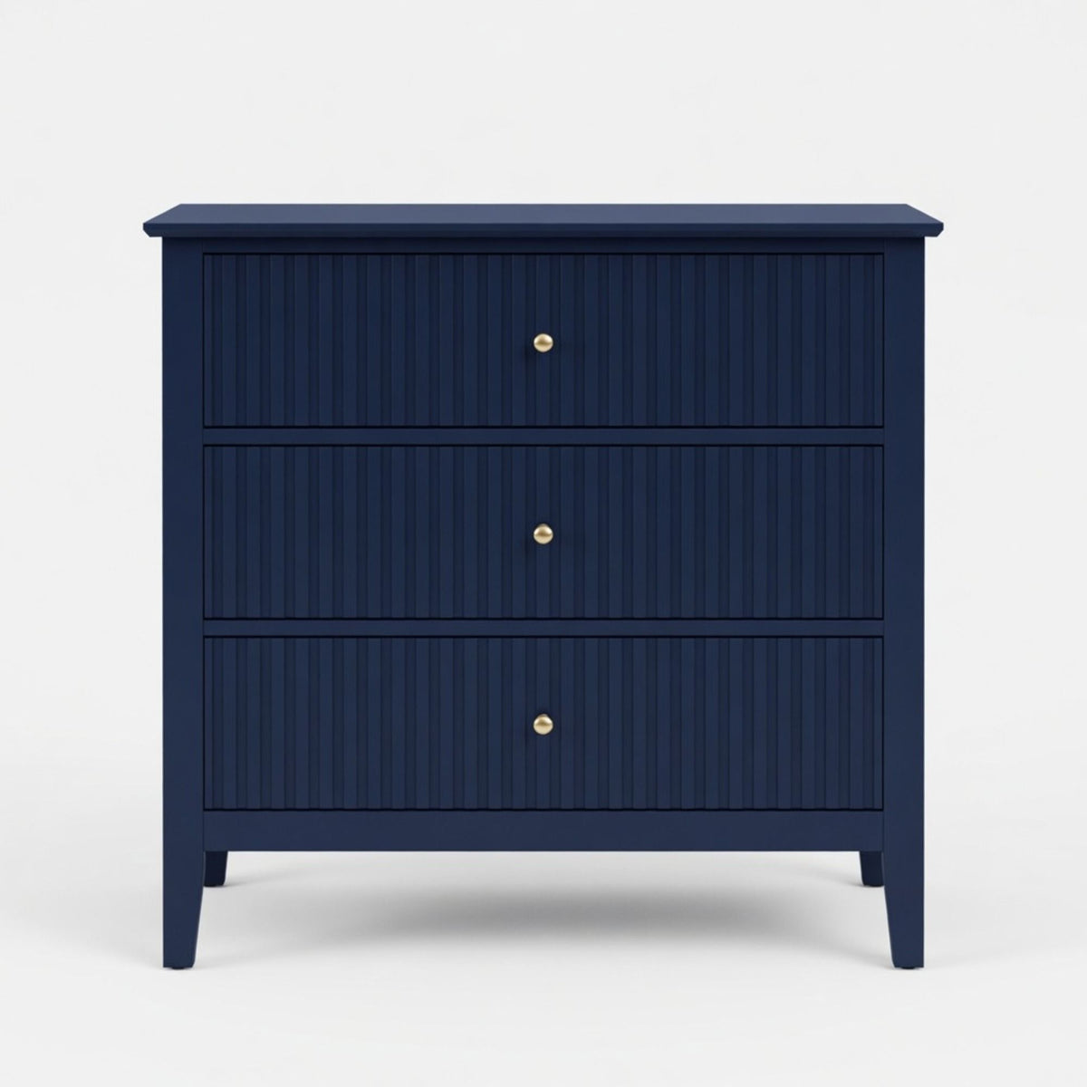 Fluted 3 Drawer Nightstand With Soft Close Slides