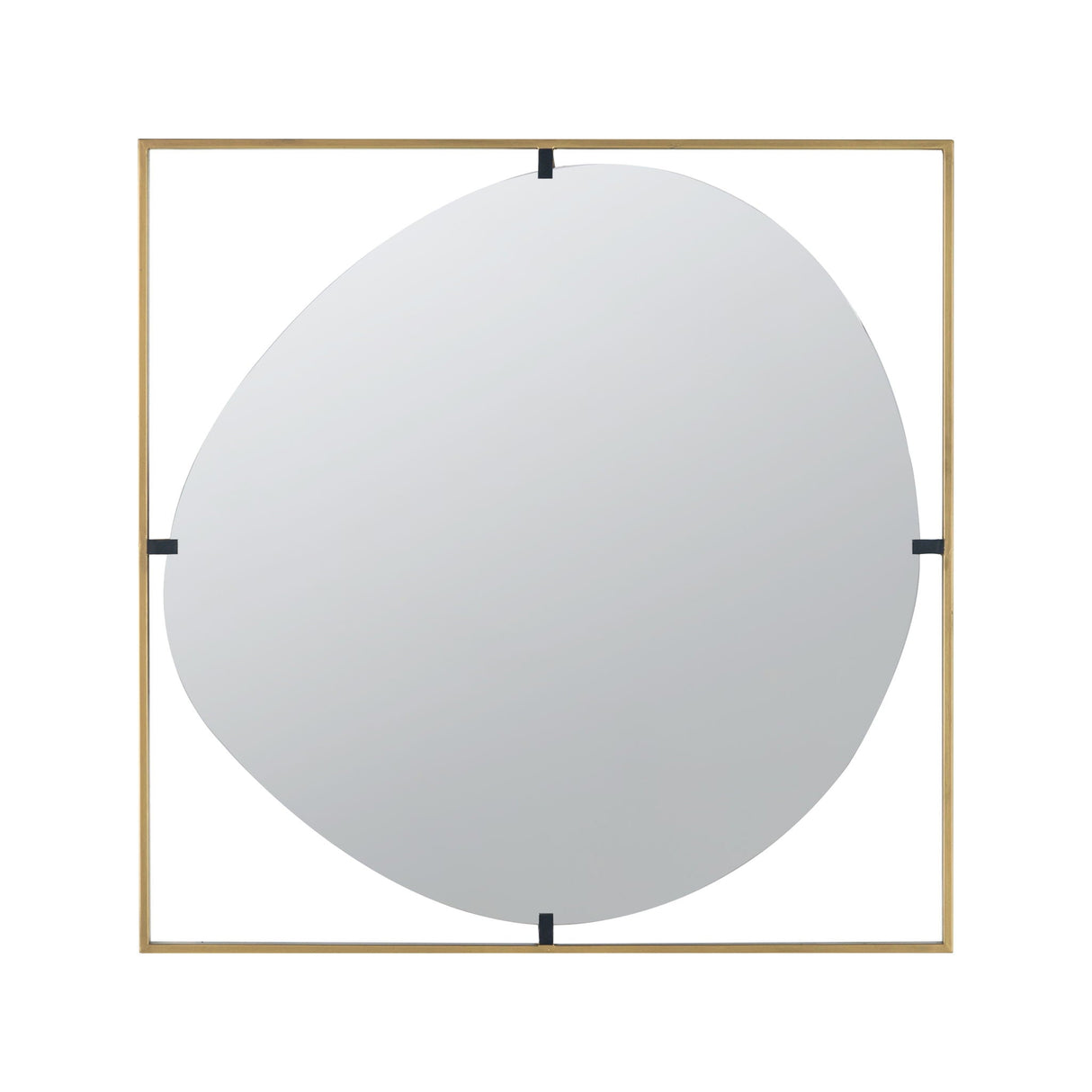 Poppy Mirror With Metal Frame Contemporary Design For Bathroom, Entryway Wall Decor