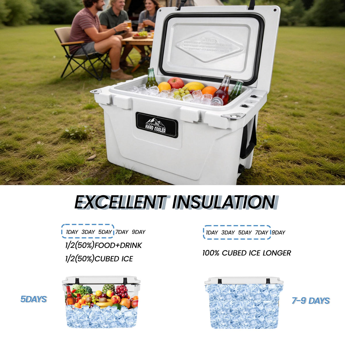 65QT Portable Insulated Cooler Box