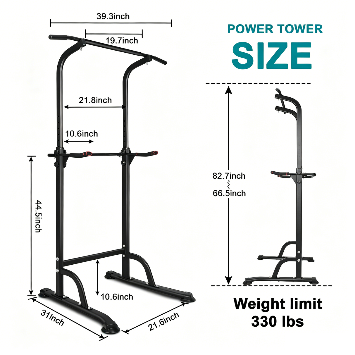 Sport Power Tower Workout Dip Station Pull Up Bar