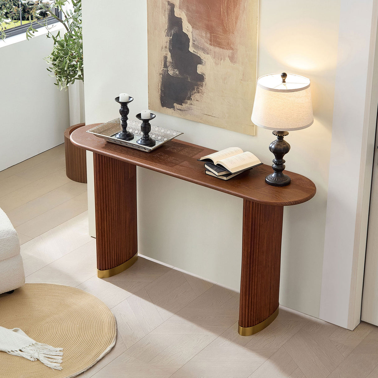 Modern 59.1 Inch Entryway Table for Living Room