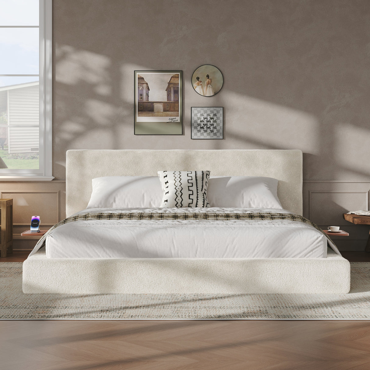 AirFrame King Bed Frame with Adjustable Sliding Side Table