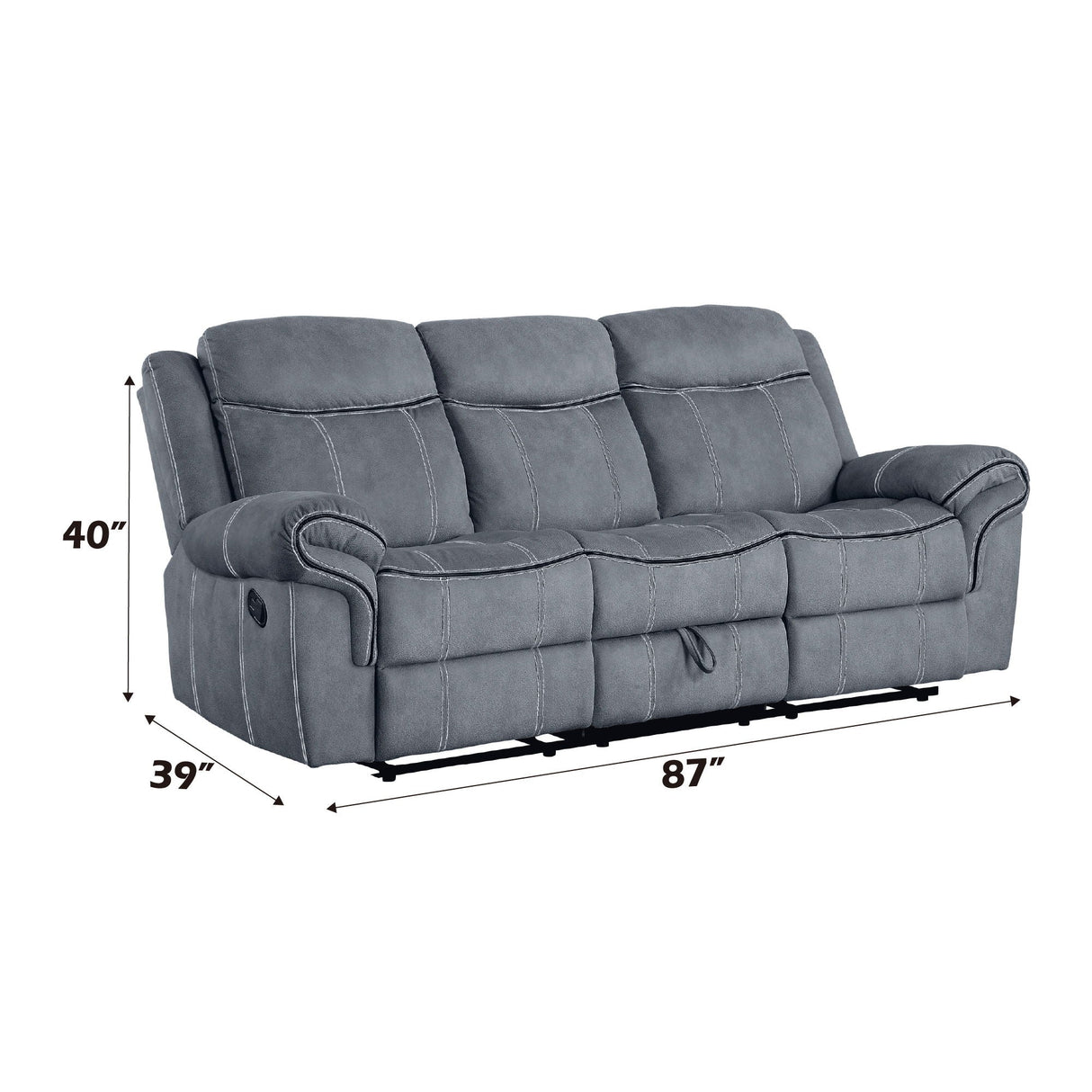 Zubaida Two Tone Recliner Sofa With USB Port Drop Down Table