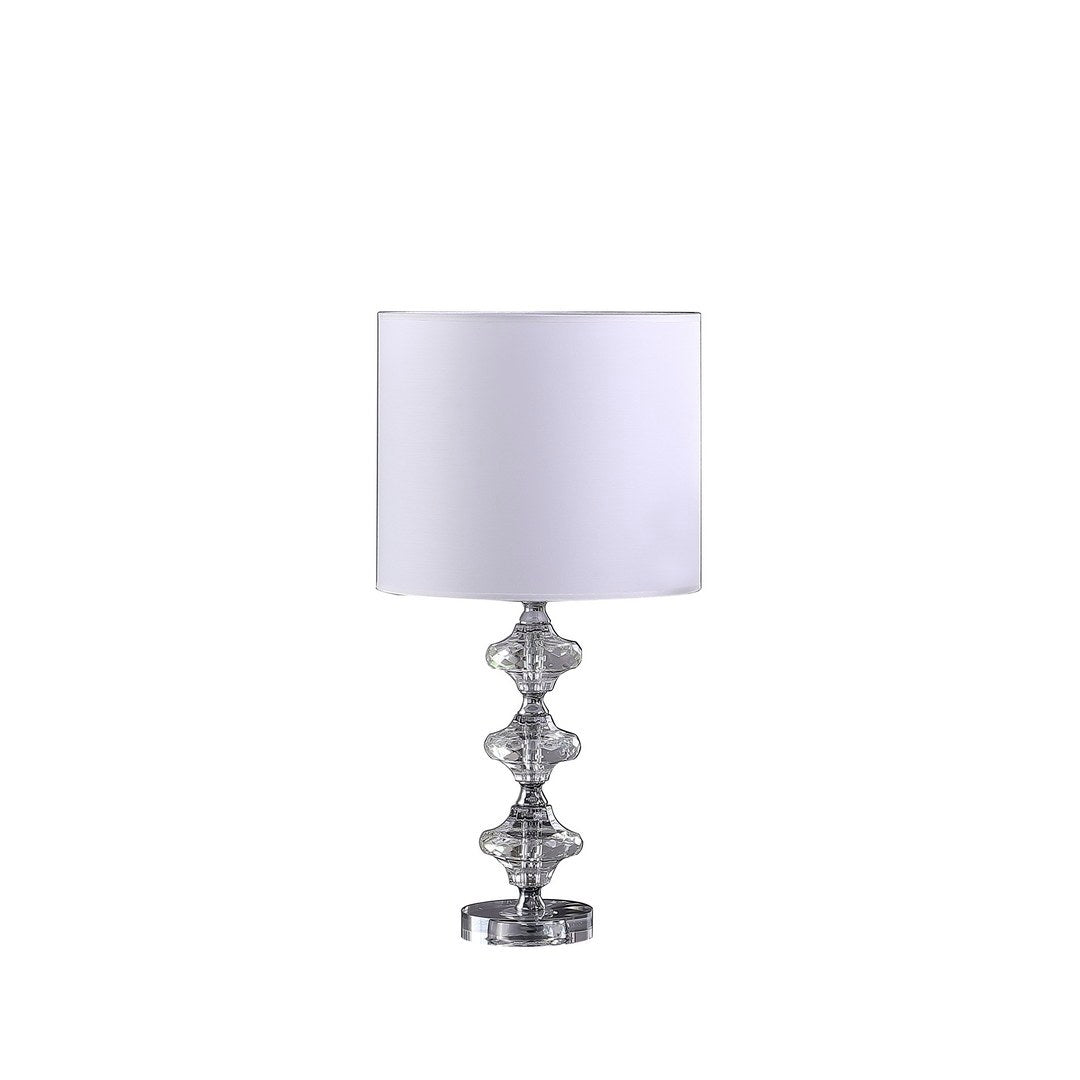 22.25" Geometric Prism Solid Crystal Column Table Lamp