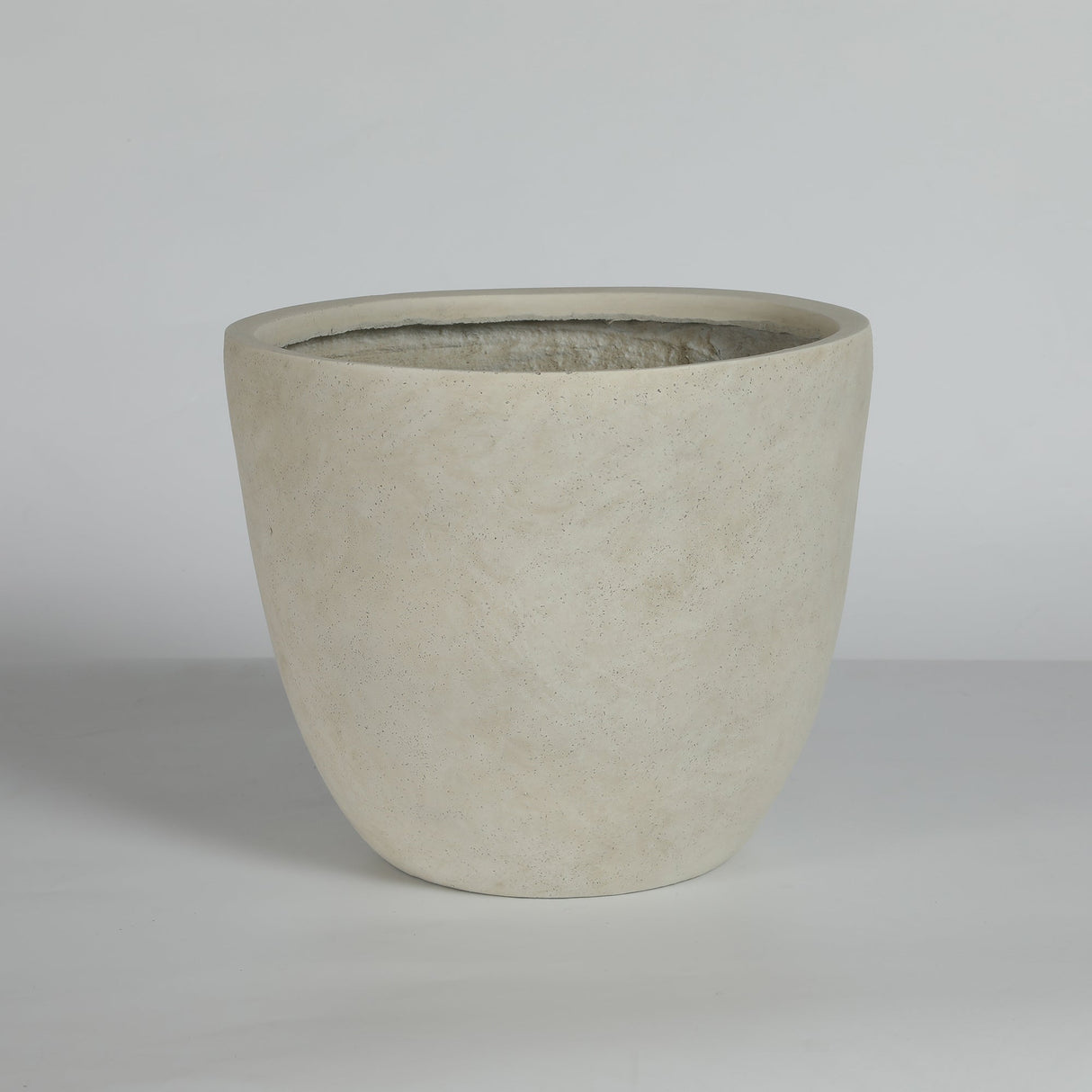 Round Concrete Planter Set of 2, Large Handmade Rustic Planter Pots