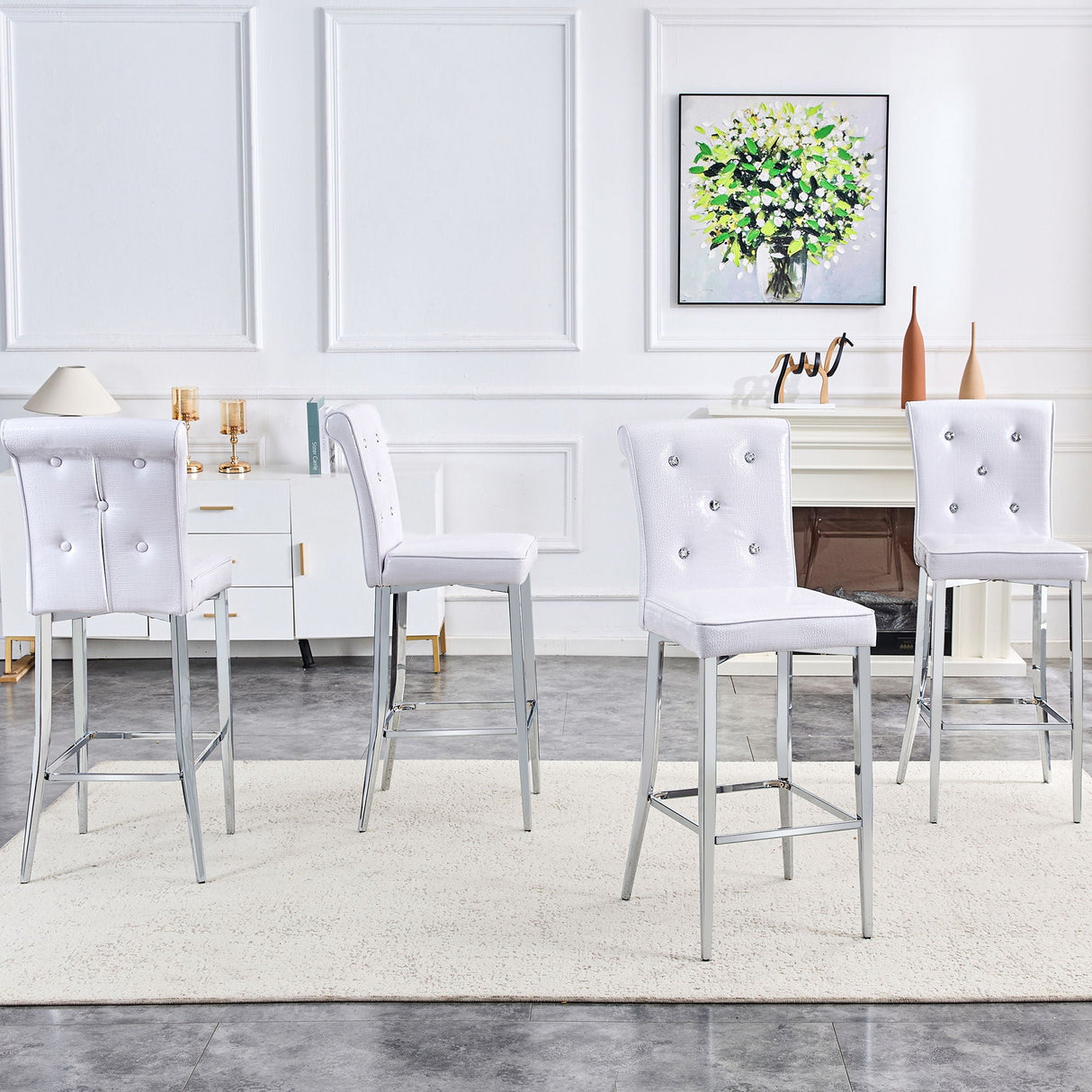 Bar Chairs & Crystal Clasp Design (Set of 2)