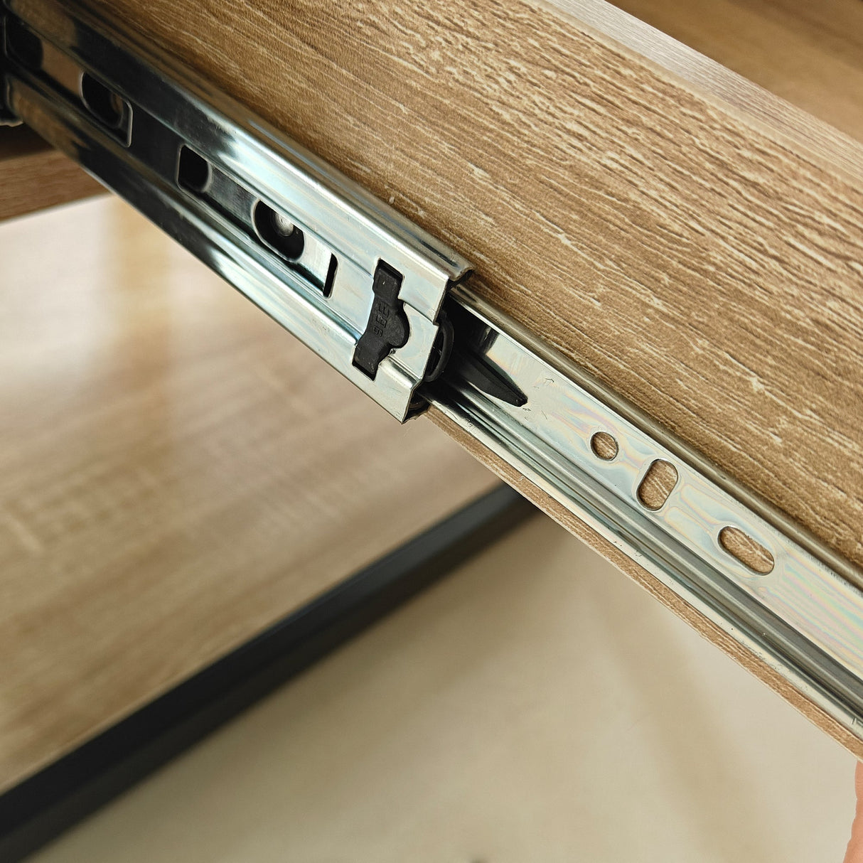 Set of 2 Modern End Tables with Drawer - Nightstands for Bedroom & Living Room