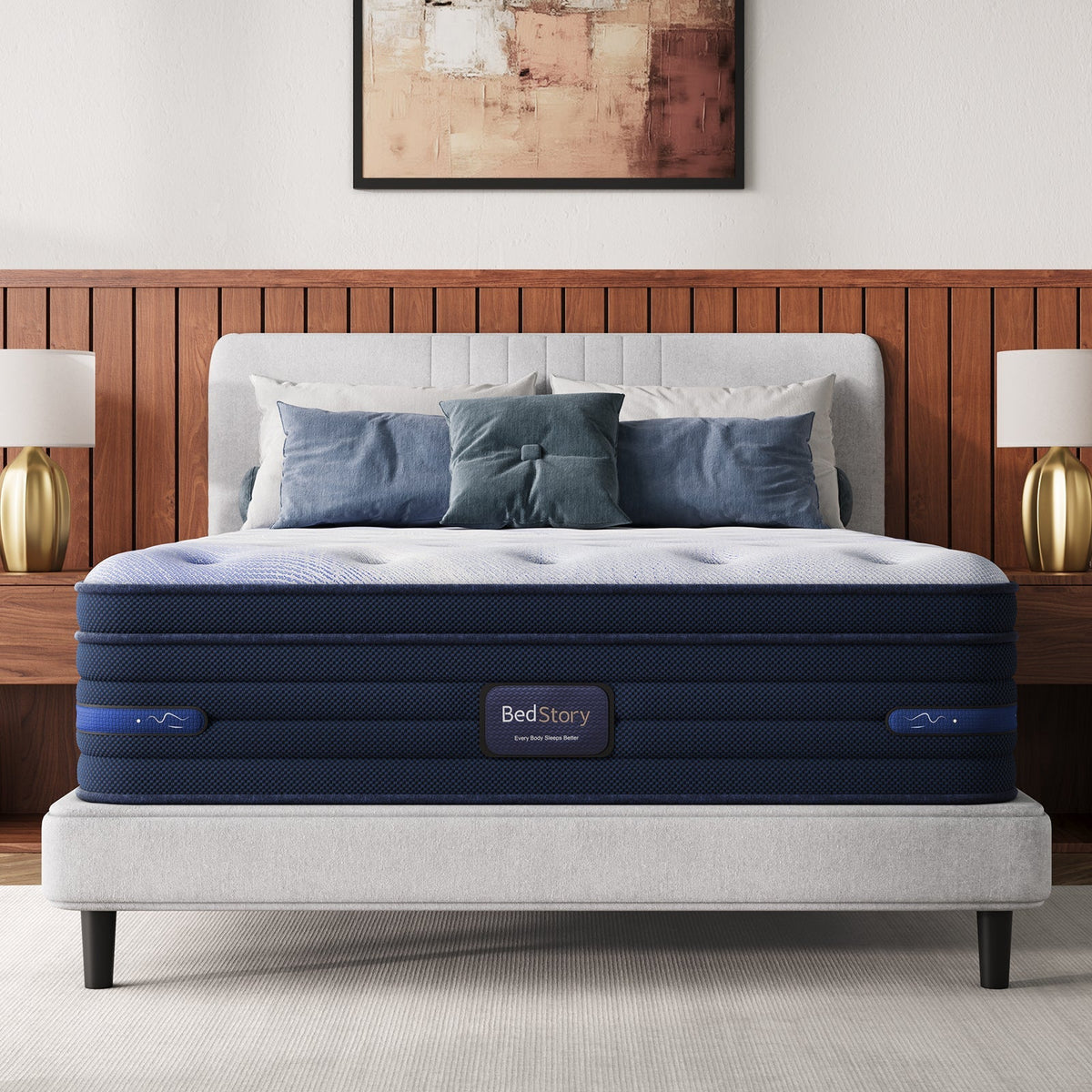 Firm Cooling Hybrid Mattress with Advanced Support - Blue