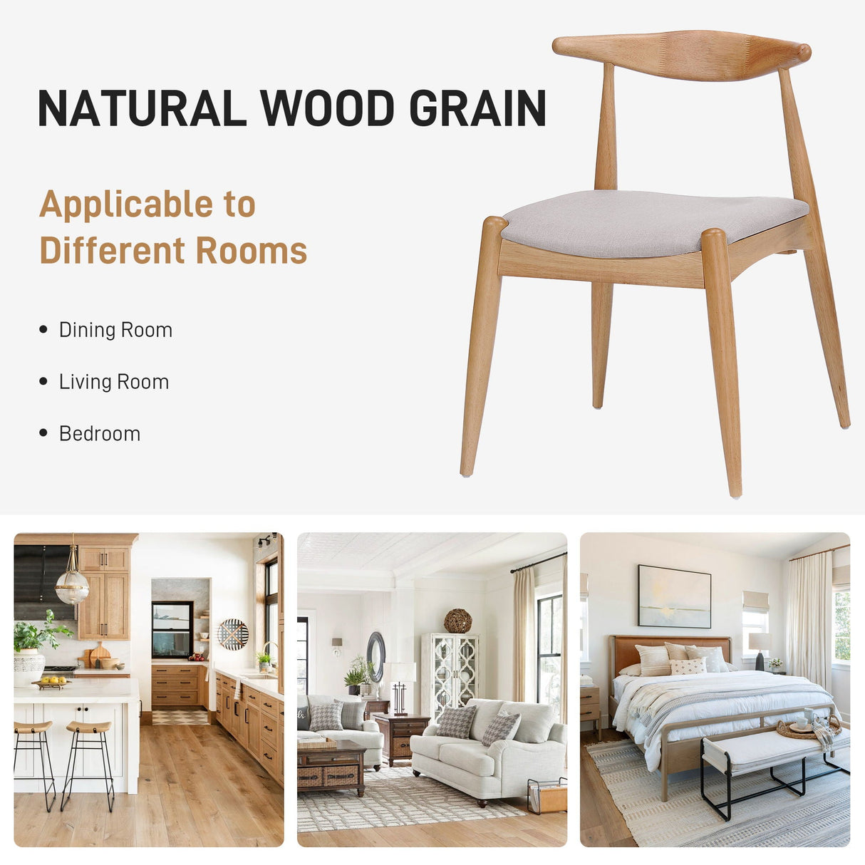 Elegant Dining Chairs With Ergonomic Backrest & Comfort Cushions (Set of 2)