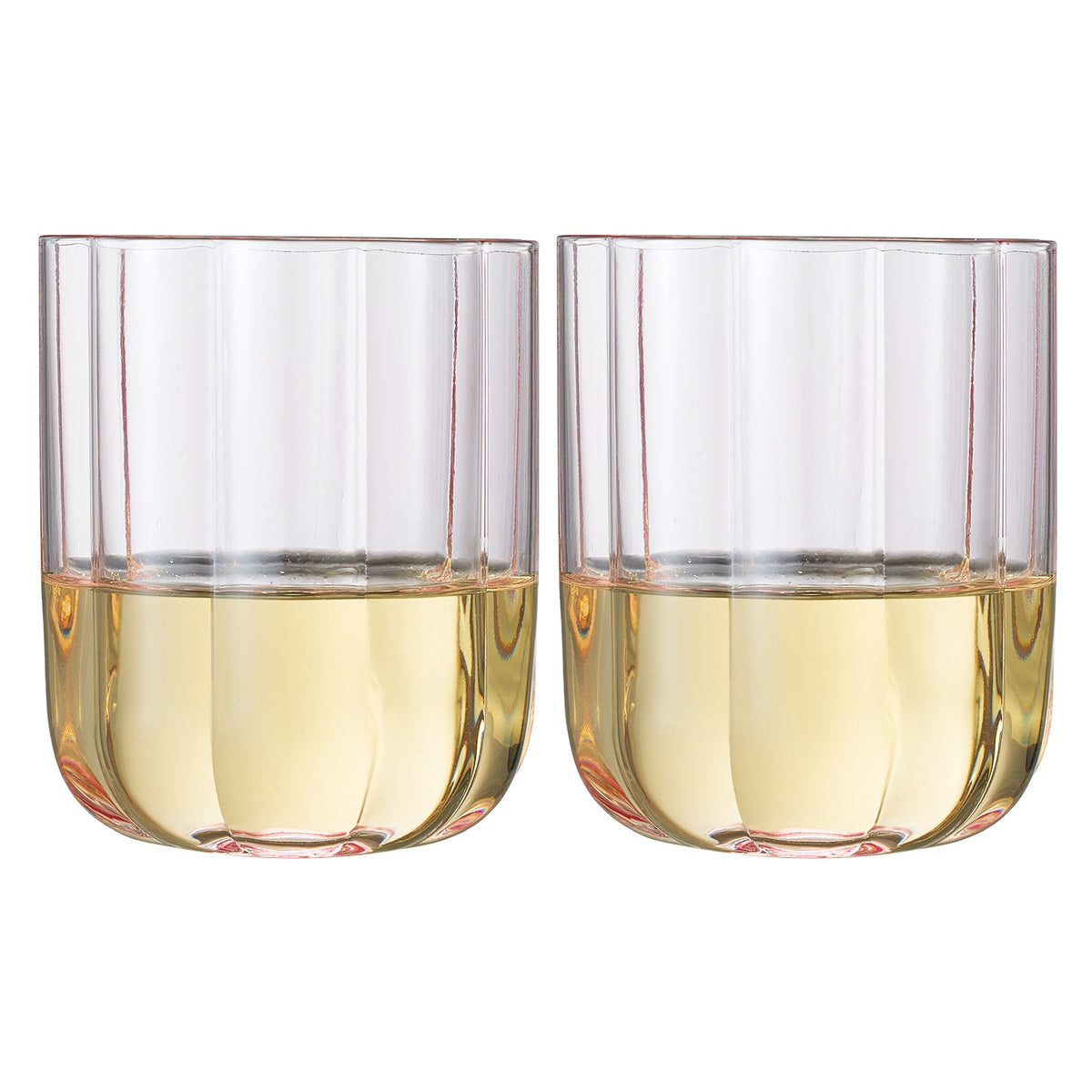 Flower Lowball Glassware, Pink, Set of 2