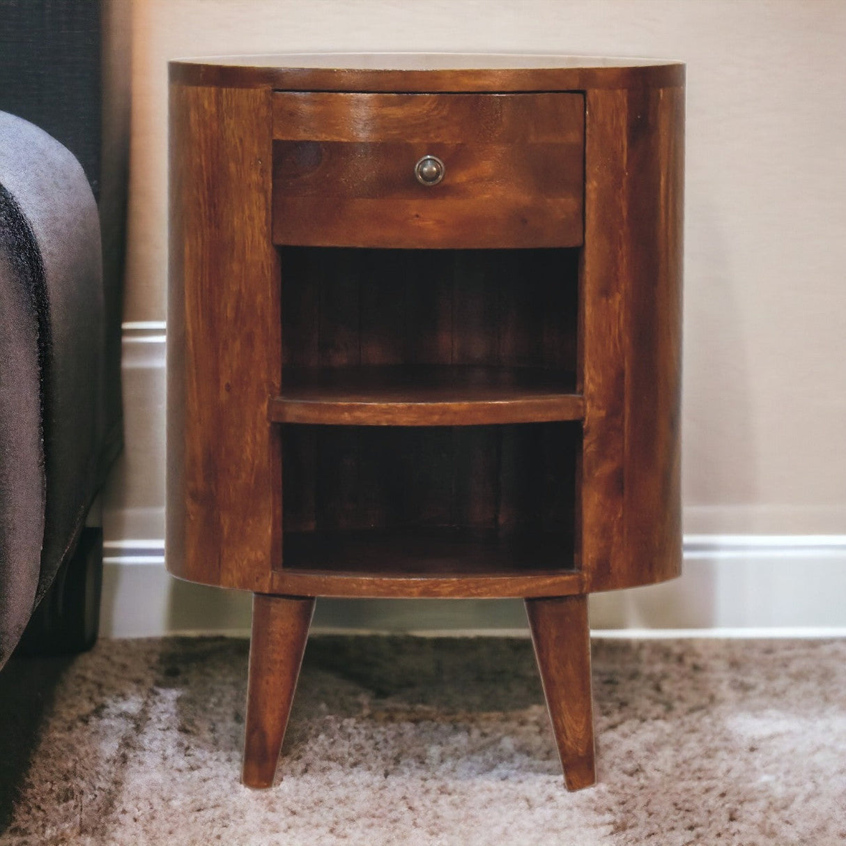 Solid Wood Cortez Nightstand - Chestnut Finish