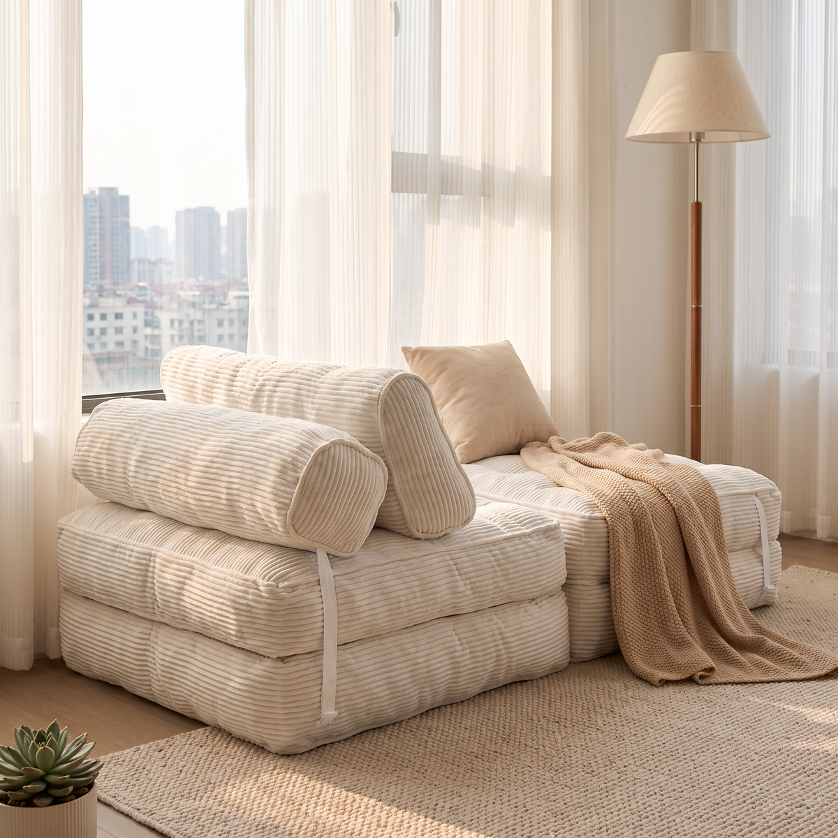Folding Sofa Bed - Convertible Sleeper Chair with Pillow