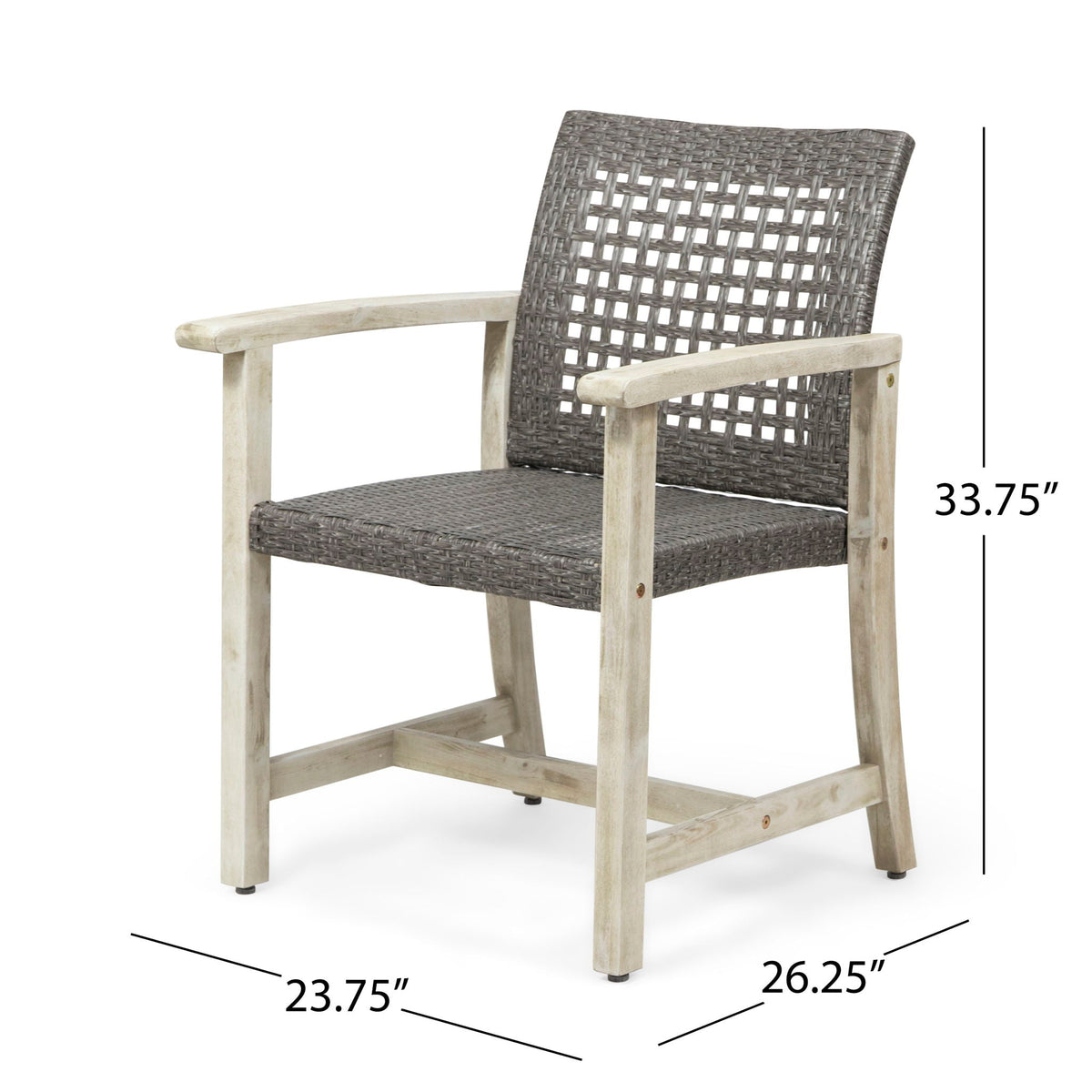 Outdoor Dining Chair Acacia Wood Frame (Set of 2)