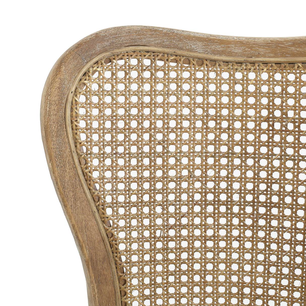 Wood and Woven Cane Dining Chairs, Set of 2