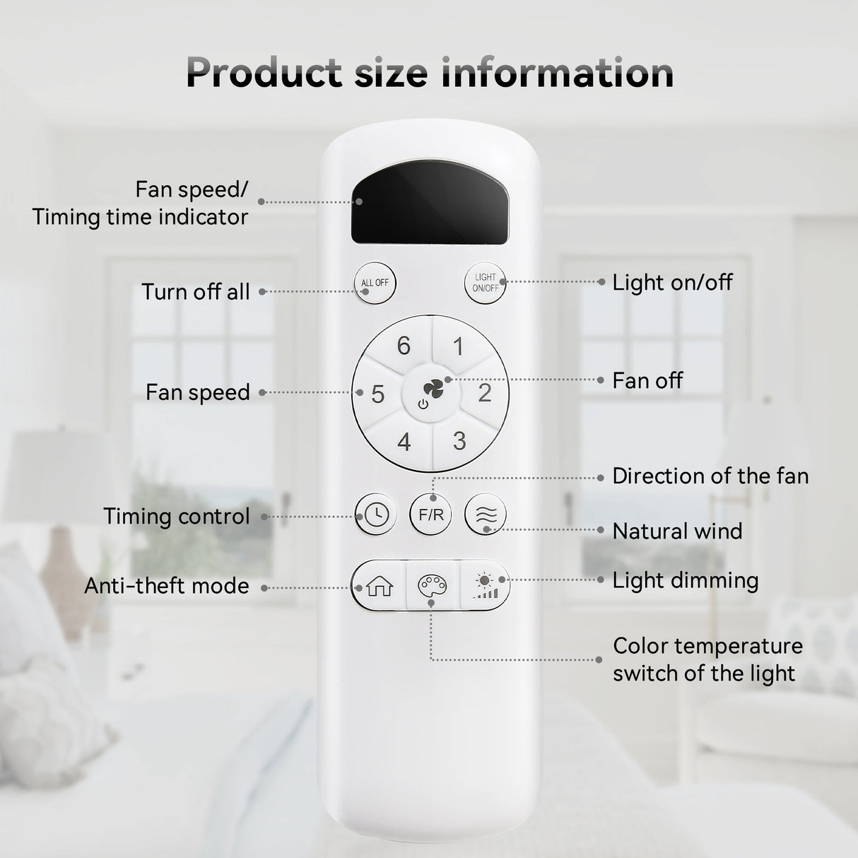 52 Inch Modern Ceiling Fan With 3 Color Dimmable LED Light