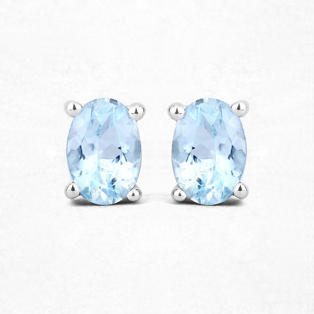 0.72 Carat Genuine Aquamarine .925 Sterling Silver Earrings