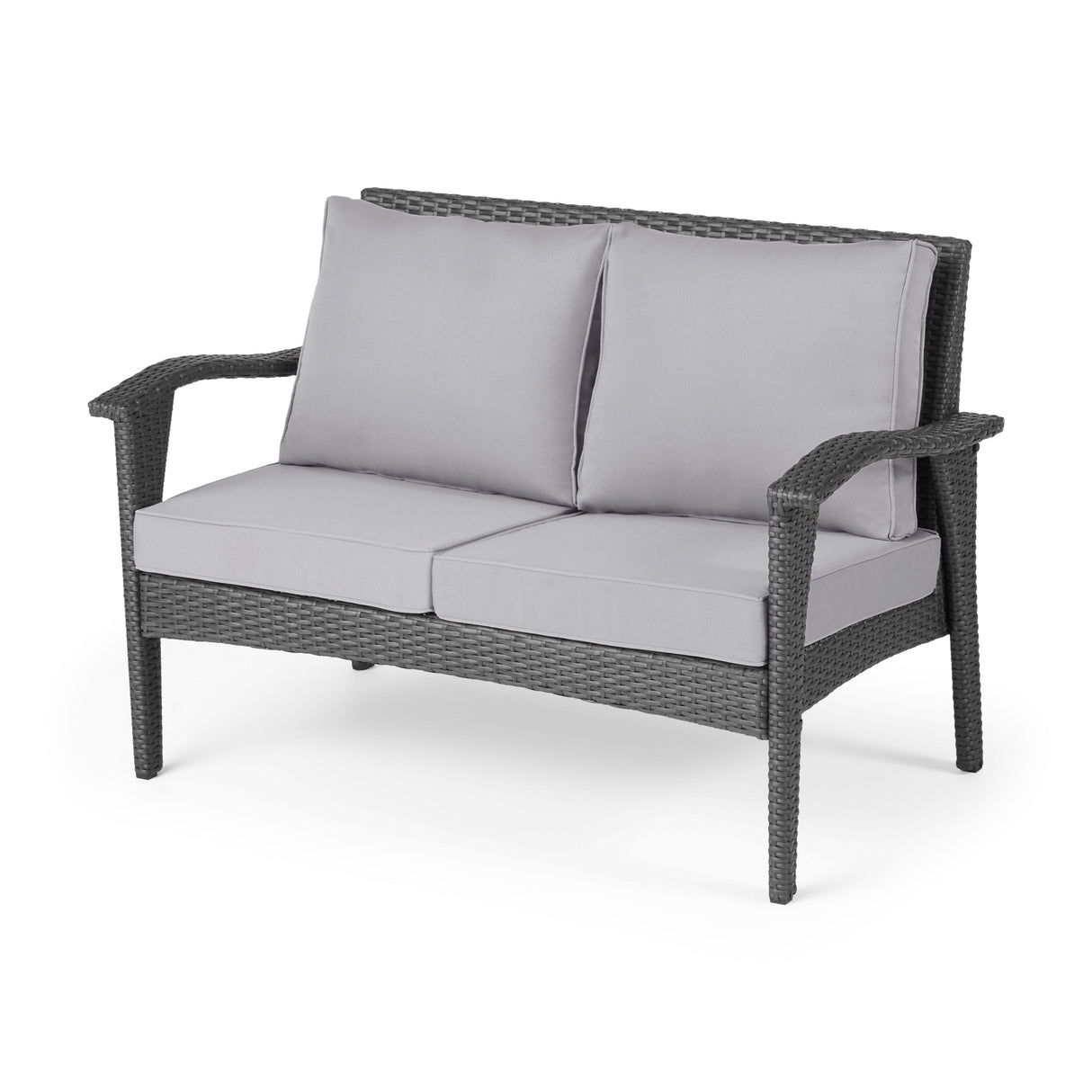 The Contoured All-Weather Wicker Loveseat by Christopher Knight Home