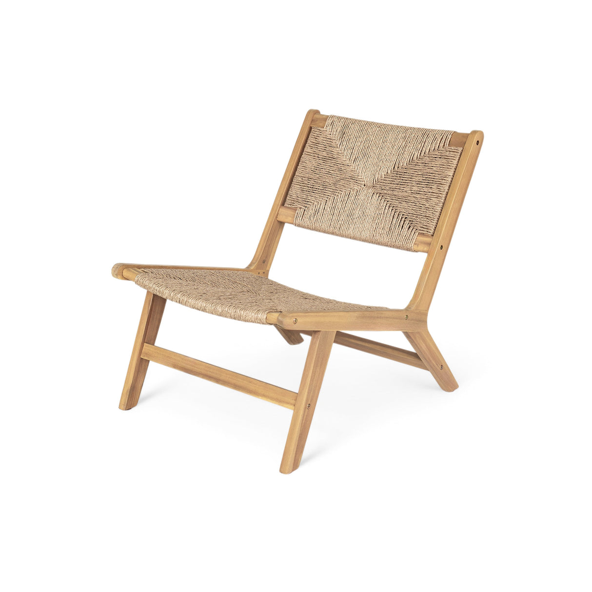 Acacia Wood Outdoor Armless Lounge Chair - Light Teak