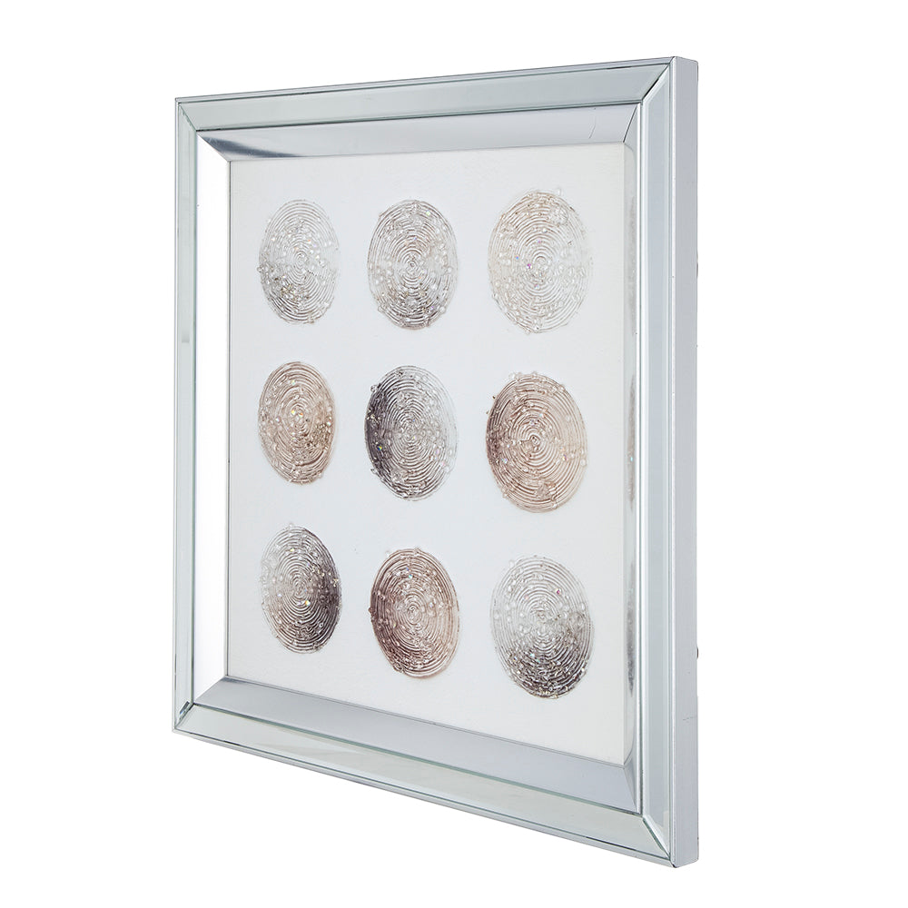 19.7x19.7" Ares Crystal Mirror Framed Wall Art on Mellow Golden Tint Background