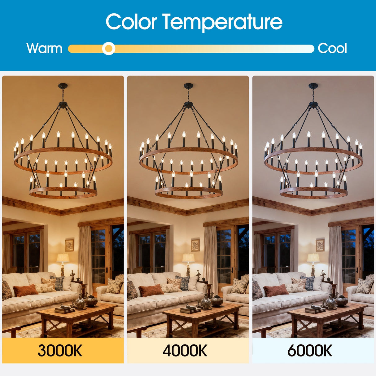 47.24 Inch Large Wagon Wheel Chandelier